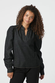 Rosslyn Denim Blouse | Dark Blue | Bluse fra Neo Noir