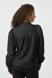 Rosslyn Denim Blouse | Dark Blue | Bluse fra Neo Noir