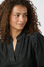 Rosslyn Denim Blouse | Dark Blue | Bluse fra Neo Noir