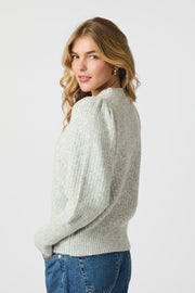 Kelsey Knit Blouse | Light Grey Melange | Strik fra Neo Noir