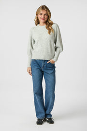 Kelsey Knit Blouse | Light Grey Melange | Strik fra Neo Noir