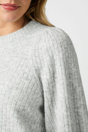 Kelsey Knit Blouse | Light Grey Melange | Strik fra Neo Noir