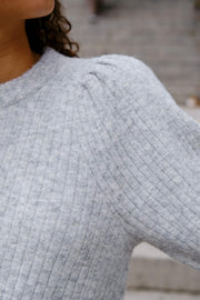 Kelsey Knit Blouse | Light Grey Melange | Strik fra Neo Noir