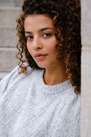 Kelsey Knit Blouse | Light Grey Melange | Strik fra Neo Noir