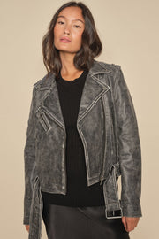 Celia Biker Jacket  | Phantom | Læderjakke fra Mos Mosh