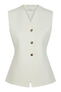 Sway Smooth Knit Waistcoat | Off White | Vest fra Neo Noir – nedsat