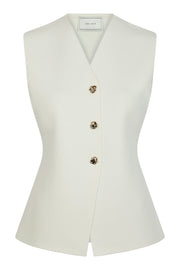 Sway Smooth Knit Waistcoat | Off White | Strik fra Neo Noir