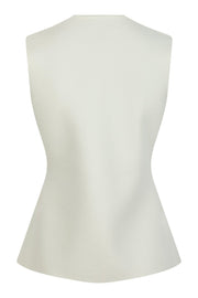 Sway Smooth Knit Waistcoat | Off White | Strik fra Neo Noir