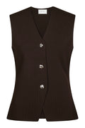 Sway Smooth Knit Waistcoat | Dark Brown | Strik fra Neo Noir – nedsat