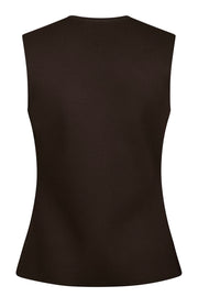 Sway Smooth Knit Waistcoat | Dark Brown | Strik fra Neo Noir