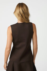 Sway Smooth Knit Waistcoat | Dark Brown | Strik fra Neo Noir