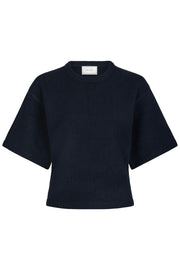 Asha Knit Tee | Navy | Strik fra Neo Noir