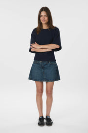 Asha Knit Tee | Navy | Strik fra Neo Noir