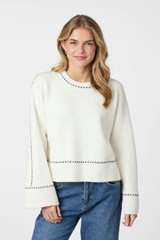 Roeme Knit Stitch Blouse | Off White | Strik fra Neo Noir