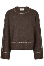 Roeme Knit Stitch Blouse | Brown Melange | Strik fra Neo Noir