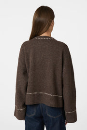 Roeme Knit Stitch Blouse | Brown Melange | Strik fra Neo Noir