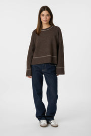 Roeme Knit Stitch Blouse | Brown Melange | Strik fra Neo Noir