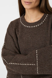 Roeme Knit Stitch Blouse | Brown Melange | Strik fra Neo Noir