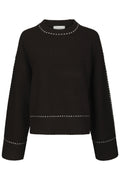 Roeme Knit Stitch Blouse | Dark Brown | Strik fra Neo Noir