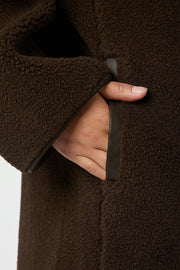Carmen Teddy Coat | Dark Brown | Jakke fra Neo Noir