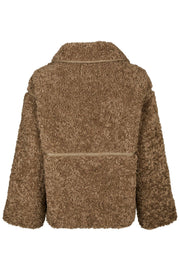 Castor Faux Fur Jacket | Taupe | Jakke fra Neo Noir