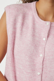 Everest Knit Vest | Light Pink | Strik fra Neo Noir