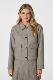 Romana Herringbone Jacket | Dusty Brown | Jakke fra Neo Noir