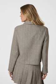 Romana Herringbone Jacket | Dusty Brown | Jakke fra Neo Noir