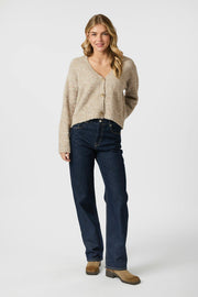 Lavanda Boucle Knit Cardigan | Dark Sand | Strik fra Neo Noir