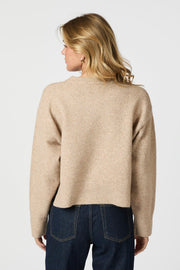 Muki Knit Cardigan | Sand Melange | Strik fra Neo Noir