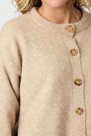 Muki Knit Cardigan | Sand Melange | Strik fra Neo Noir