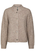 Taura Fluffy Knit Cardigan | Beige Melange | Strik fra Neo Noir