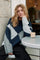 Inga Check Fluff Knit Blouse | Navy | Strik fra Neo Noir