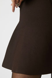 Hanna Smooth Knit Skirt | Dark Brown | Strik fra Neo Noir