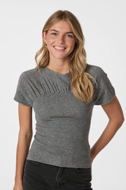 Anthea Knit Top | Dark Grey Melange | Bluse fra Neo Noir