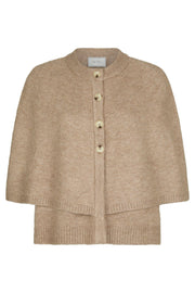 Josei Double Knit Cape | Beige Melange | Strik fra Neo Noir