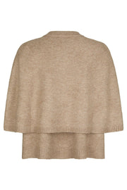 Josei Double Knit Cape | Beige Melange | Strik fra Neo Noir