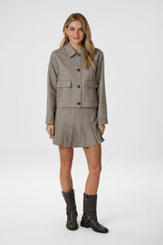 Laurina Herringbone Skirt | Dusty Brown | Nederdel fra Neo Noir