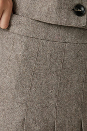 Laurina Herringbone Skirt | Dusty Brown | Nederdel fra Neo Noir