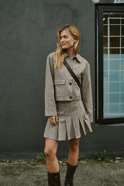 Laurina Herringbone Skirt | Dusty Brown | Nederdel fra Neo Noir