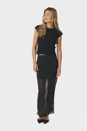 Marlise Mesh Skirt | Black | Nederdel fra Neo Noir
