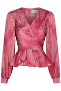 Rista Paisley Drop Blouse | Cherry Pink