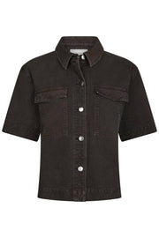 Tiki Solid Shirt | Dark Brown | Bluse fra Neo Noir