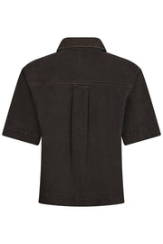 Tiki Solid Shirt | Dark Brown | Bluse fra Neo Noir