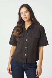 Tiki Solid Shirt | Dark Brown | Bluse fra Neo Noir