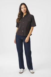 Tiki Solid Shirt | Dark Brown | Bluse fra Neo Noir