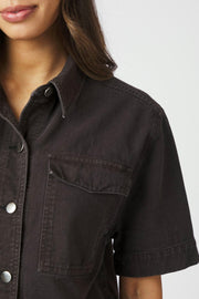 Tiki Solid Shirt | Dark Brown | Bluse fra Neo Noir