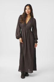 Silfi Crepe Dress | Dark Brown | Kjole fra Neo Noir
