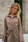 Biria Heavy Sateen Dress | Dark Taupe
