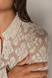 Kether Lace Shirt  | Ecru | Skjorte fra Mos Mosh